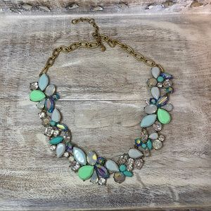 JCrewFactory Gold/SeaFoam Green Statement Necklace